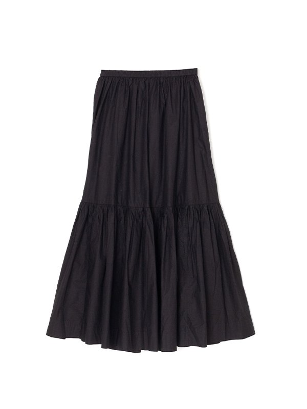 Cotton poplin maxi flounce skirt-コットンポプリンマキシフロウンス