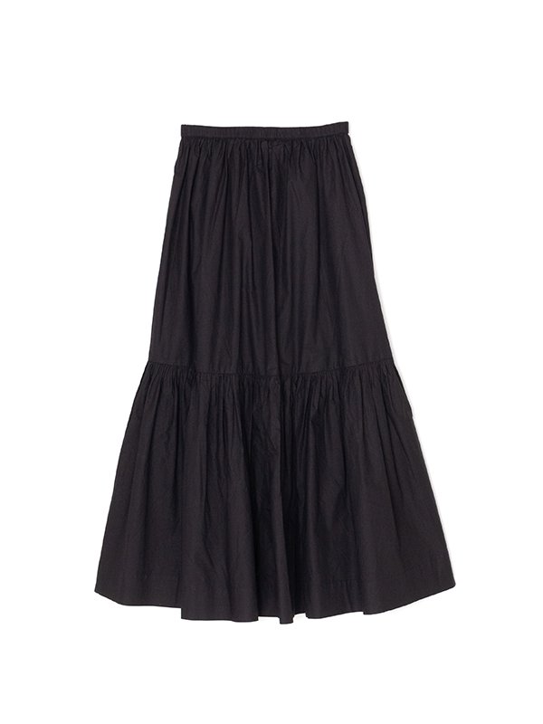 Cotton poplin maxi flounce skirt-コットンポプリンマキシフロウンス