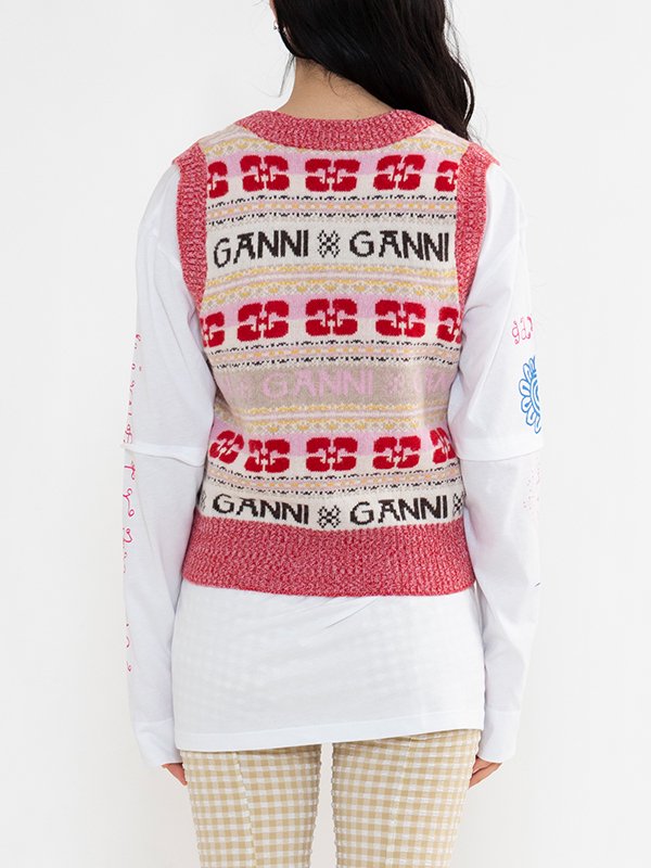 Logo wool mix vest-ロゴウールミックスベスト-GANNI（ガニー）通販