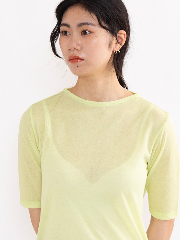 Cotton nylon seer short sleeve-コットンナイロンシアー
