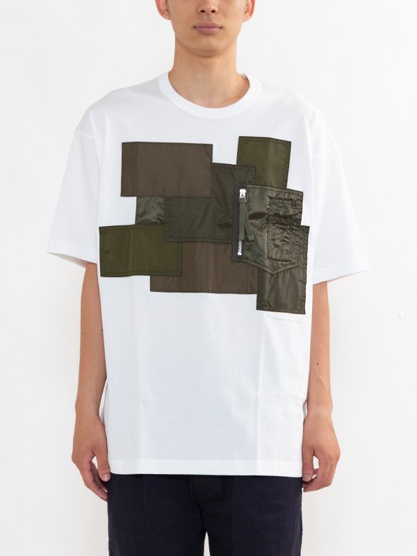 Multi-material mix T-shirt-マルチマテリアルミックスTシャツ-COMME