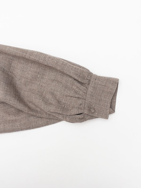 Linen wool sharkskin classic shirt-リネンウールシャークスキン