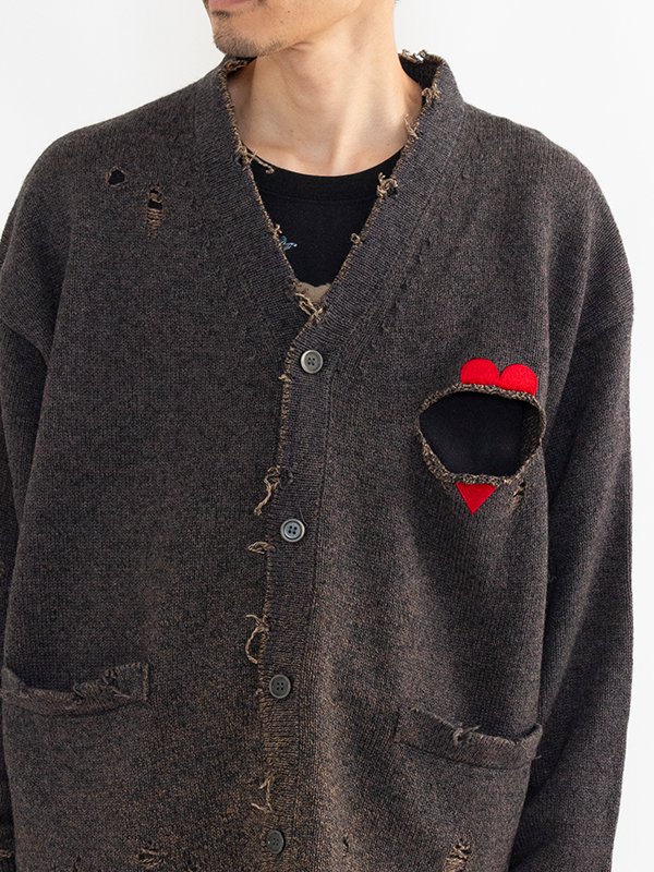 BROKEN HEART CARDIGAN-ブロークンハートカーディガン-doublet