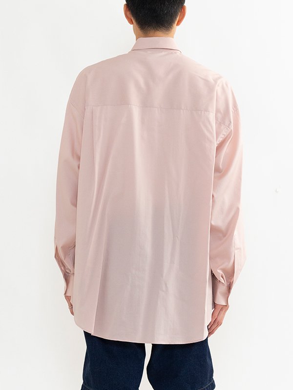 Silicon Poplin Oversized Regular Collar Shirt-シリコンポプリン