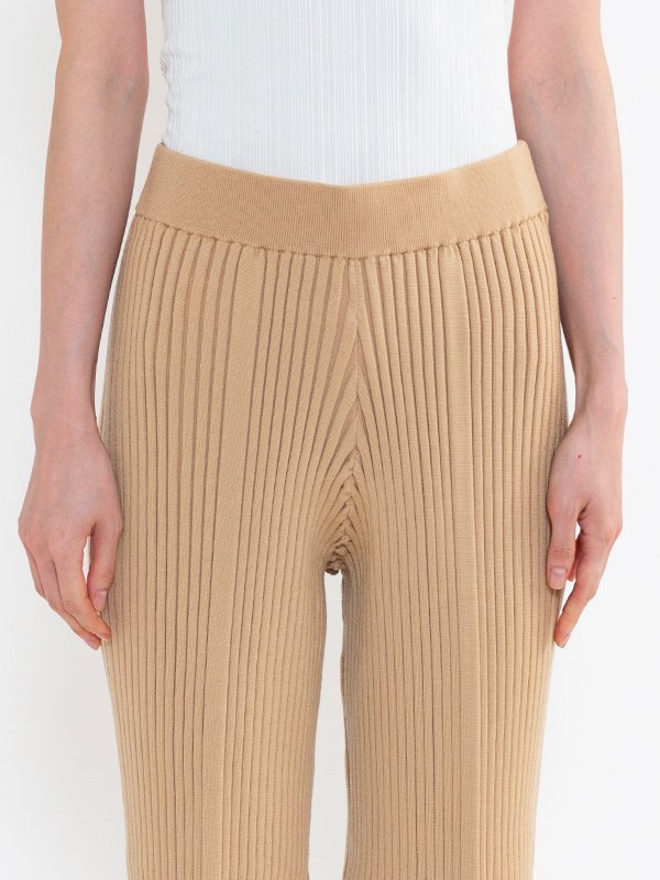 WIDE RIBBED SWEATER PANTS-ワイドリブセーターパンツ-HYKE（ハイク