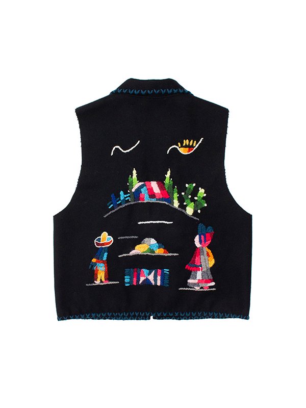 NOWOS / embroidery vest (Black) 新品未使用品NOWOSemb