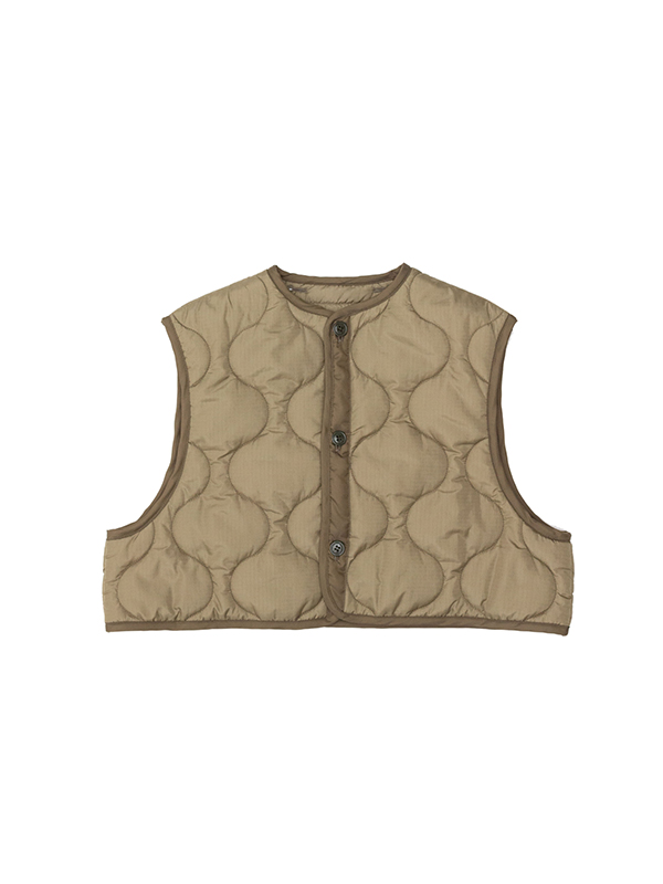 QUILTED CROPPED VEST-キルトクロップドベスト-HYKE（ハイク）通販| st 