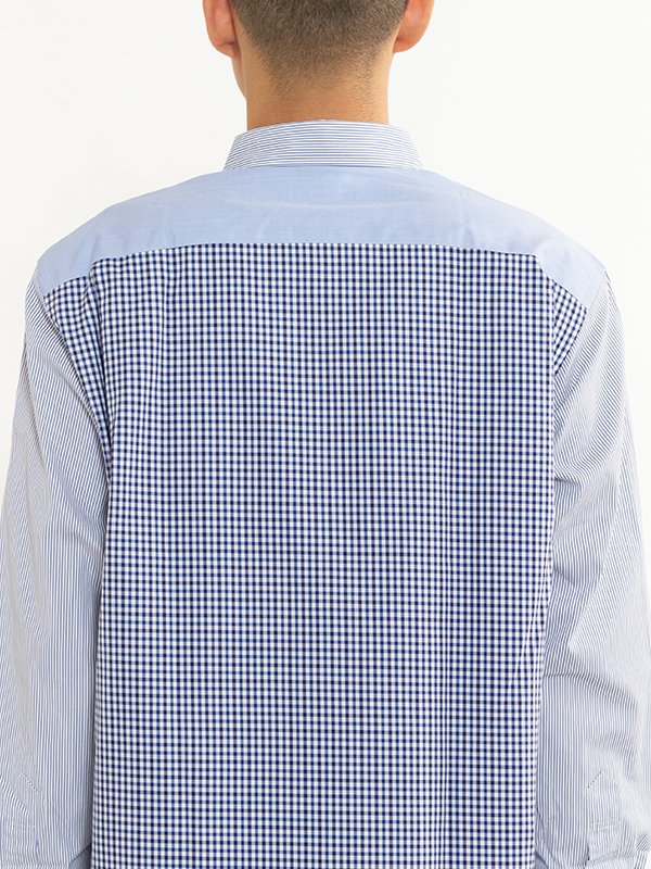 Cotton stripe x cotton hakeme x cotton check shirt-コットン