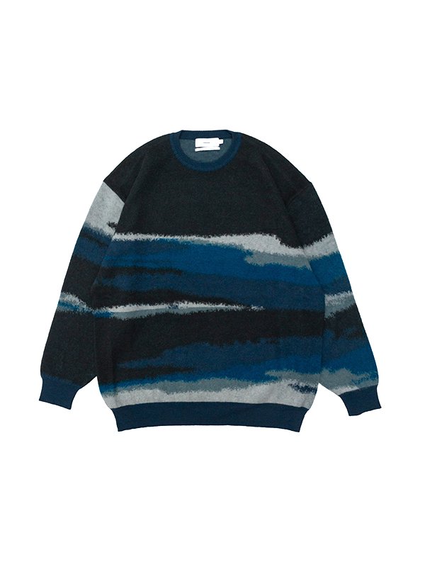 Jacquard Crew Neck Knit-ジャカードクルーネックニット-Graphpaper