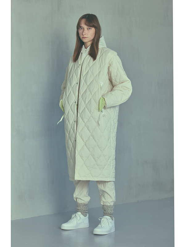 Nylon rip quilting coat-ナイロンリップキルティングコート-PHEENY