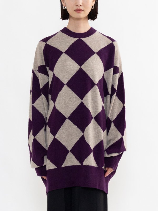 Block check sweater-ブロックチェックセーター-INSCRIRE（アンス
