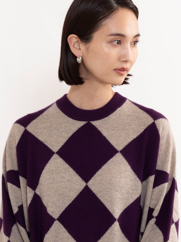 Block check sweater-ブロックチェックセーター-INSCRIRE（アンス