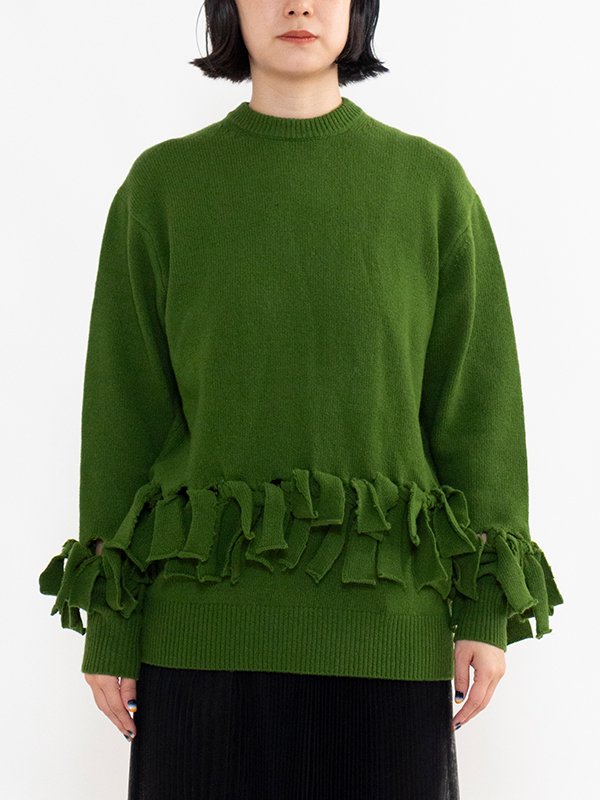 Fringe knit pullover-フリンジニットプルオーバー-TOGA TOO