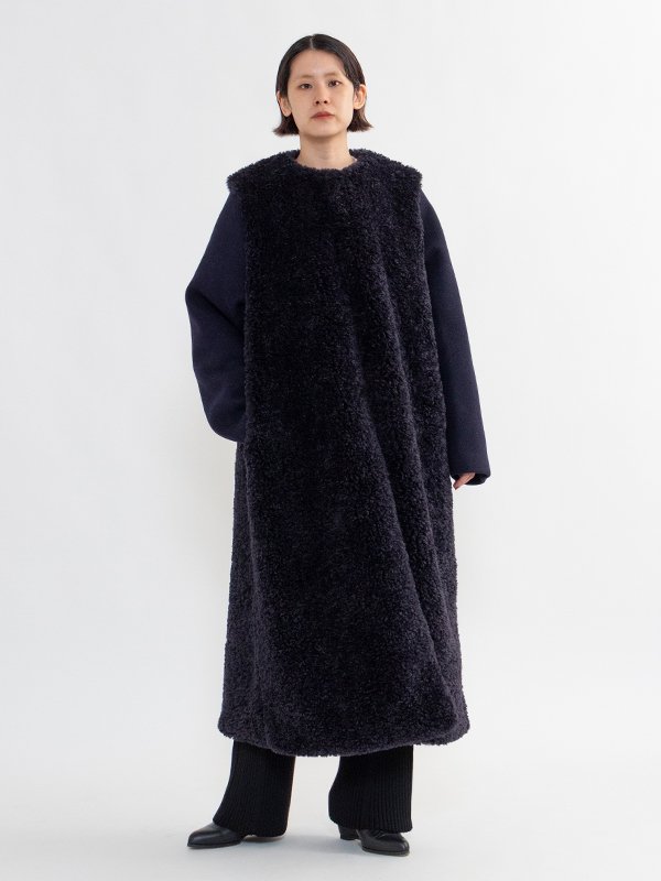 特売品 HYKE FAUX SHEARLING COAT