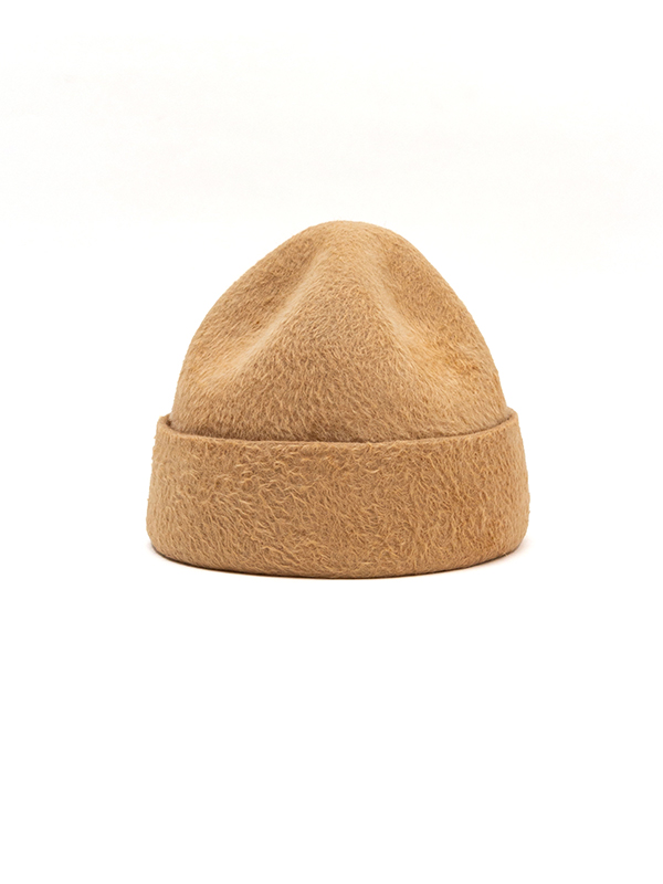 Leather pach felt beanie-レザーパッチフェルトビーニー-KIJIMA