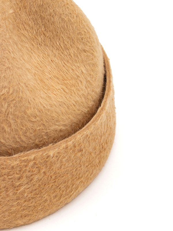Leather pach felt beanie-レザーパッチフェルトビーニー-KIJIMA