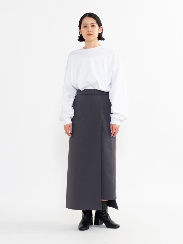 Compact Ponte Wrap Skirt-コンパートポンチラップスカート-Graphpaper