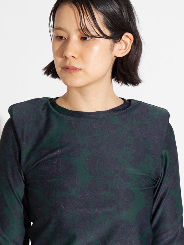Tricot print long sleeve-トリコットプリントロングスリーブ-TOGA 