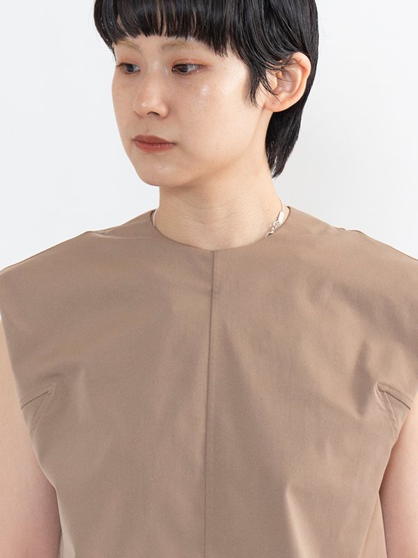 TASLAN TWILL SLEEVELESS TOP-タスランツイルスリーブレストップ-HYKE 