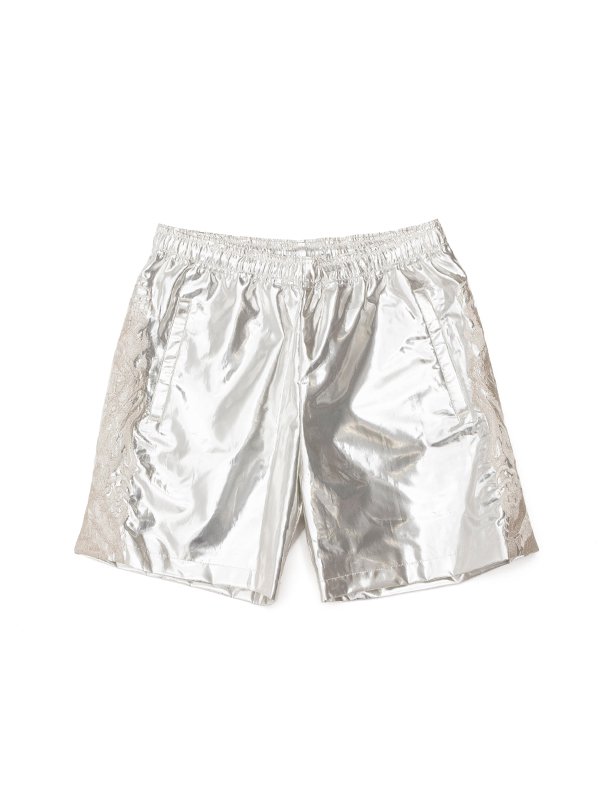 SILVER LAME EMBROIDERY SHORT PANTS-シルバーラメエンブロイダリー