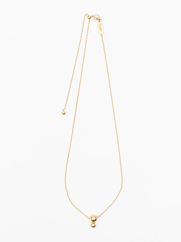BALL CHAIN NECKLACE(GOLD)-ボールチェーンネックレス(ゴールド)-HYKE 