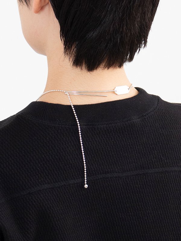 BALL CHAIN NECKLACE LONG(SILVER)-ボールチェーンネックレスロング(シルバー)-HYKE（ハイク）通販| st  company