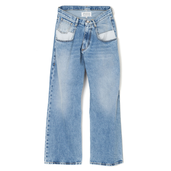 Straight jeans contrast pocket-ストレートジーンズ