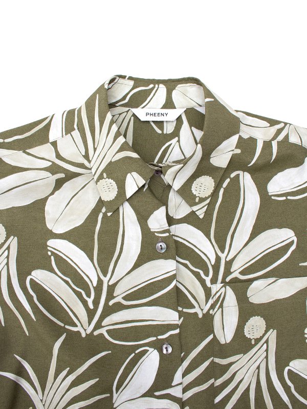 Rayon botanical print l/s shirt-レーヨンボタニカルプリントロングスリーブシャツ-PHEENY（フィーニー）通販| st  company