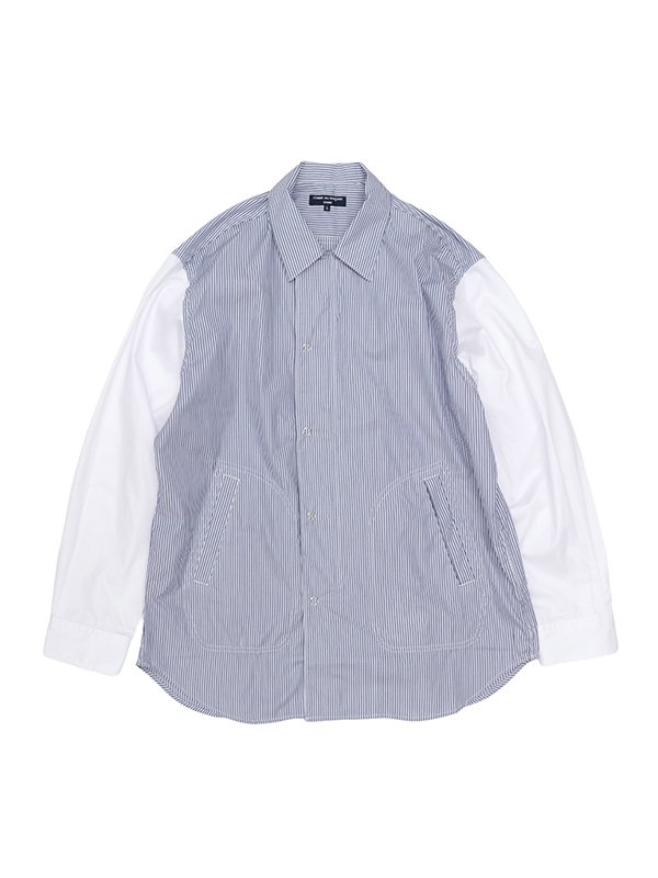 Cotton stripe x cotton broadcloth shirts blouson-コットン ...