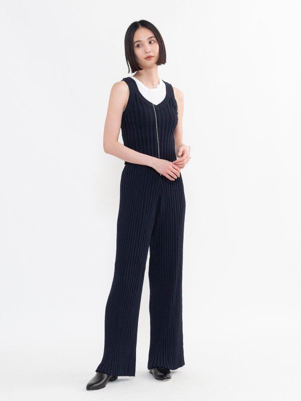 WIDE RIBBED SWEATER PANTS-ワイドリブセーターパンツ-HYKE（ハイク 