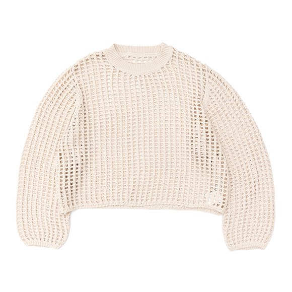 CROCHETED CROPPED SHORT-SLV SWEATER-クロシェットクロップショート ...
