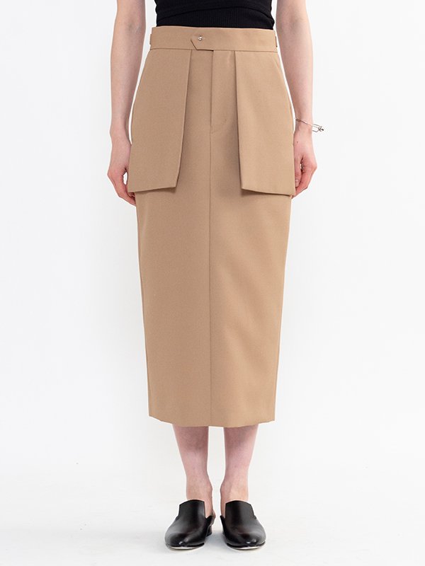 DOESKIN MIDI SKIRT-ドスキンミディスカート-HYKE（ハイク）通販| st