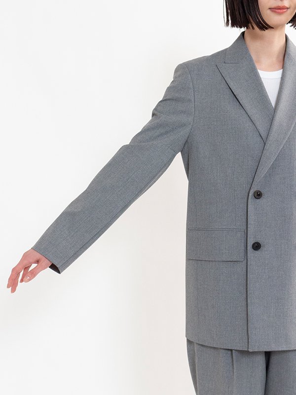 STRETCH DOUBLE-BREASTED BLAZER-ストレッチダブルブレステッドブレザー-HYKE（ハイク）通販| st company