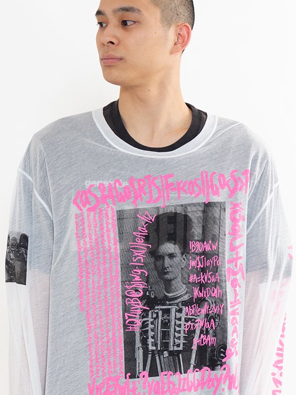 SEE-THROUGH PRINT LONG SLEEVE T-SHIRT-シースループリントロングTシャツ-doublet（ダブレット）通販| st  company