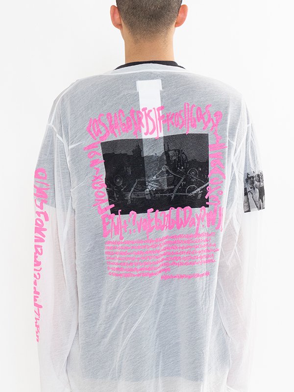 SEE-THROUGH PRINT LONG SLEEVE T-SHIRT-シースループリントロングTシャツ-doublet（ダブレット）通販| st  company