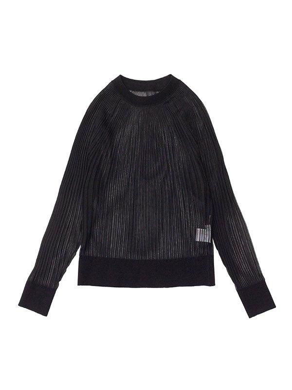 SHEER WIDE RIBBED SWEATER-シアーワイドリブセーター-HYKE（ハイク 