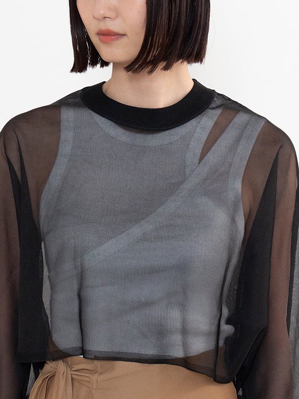 SHEER SWEATER PONCHO-シアーセーターポンチョ-HYKE（ハイク）通販| st ...