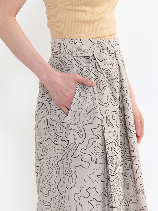 CONTOUR LINE WIDE LEG PANTS-コンターラインワイドレグパンツ