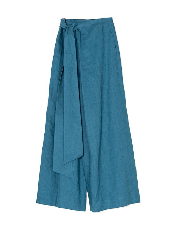 LINEN WIDE LEG PANTS-リネンワイドレッグパンツ-HYKE（ハイク）通販| st company