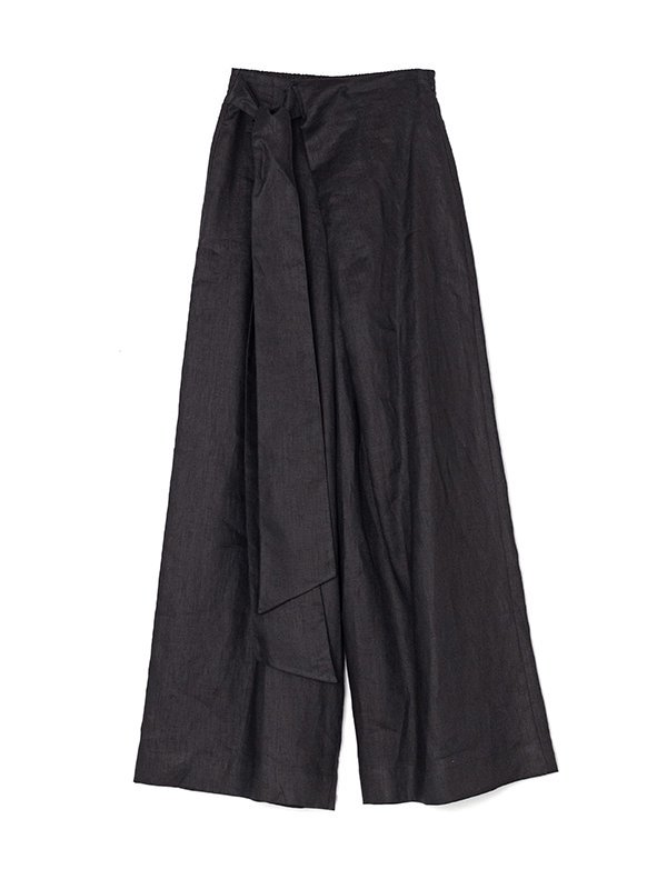 LINEN WIDE LEG PANTS-リネンワイドレッグパンツ-HYKE（ハイク）通販| st company