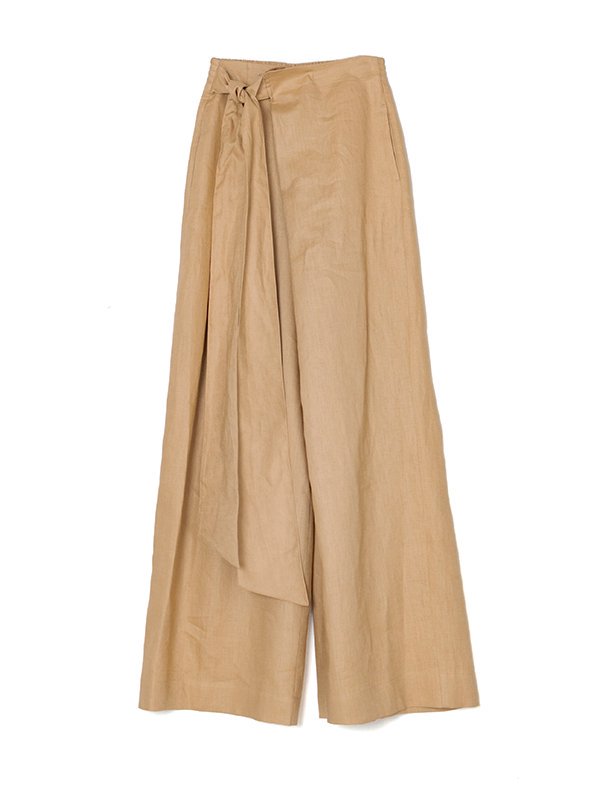 LINEN WIDE LEG PANTS-リネンワイドレッグパンツ-HYKE（ハイク）通販| st company