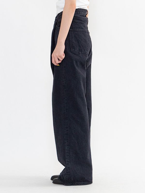 TWILL WIDE LEG JEANS-ツイルワイドレッグジーンズ-HYKE（ハイク