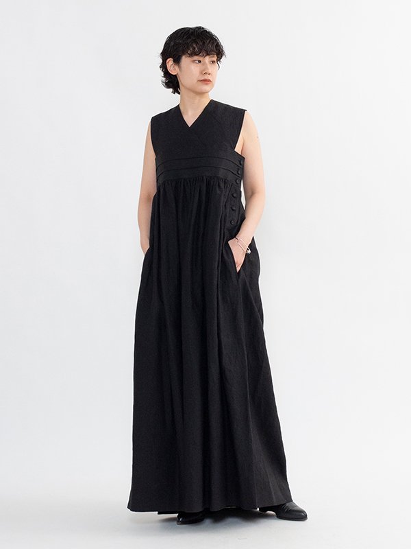 LINEN MAXI DRESS-リネンマキシドレス-HYKE（ハイク）通販| st company