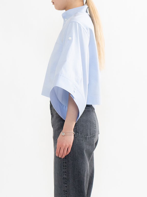 BUTTON DOWN BELL-SLEEVE SHIRT-ボタンダウンベルスリーブシャツ-HYKE ...