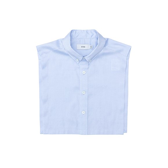 BUTTON-DOWN COLLAR CROPPED TOP-ボタンダウンカラークロップ