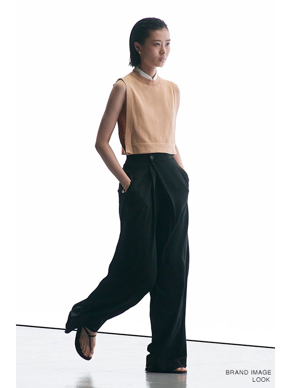 HYKE◆24SS T/C REGULAR COLLAR CROPPED TOP/トップス/one/コットン/BLK/15214// T/C REGULAR COLLAR CROPPED TOP-レギュラーカラークロップ