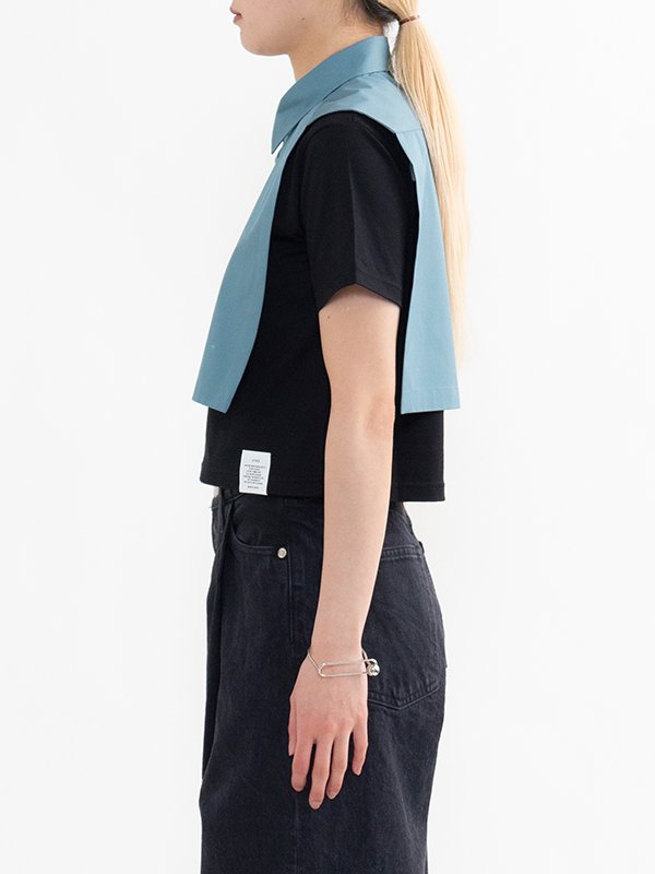 HYKE◆24SS T/C REGULAR COLLAR CROPPED TOP/トップス/one/コットン/BLK/15214// T/C REGULAR COLLAR CROPPED TOP-レギュラーカラークロップ