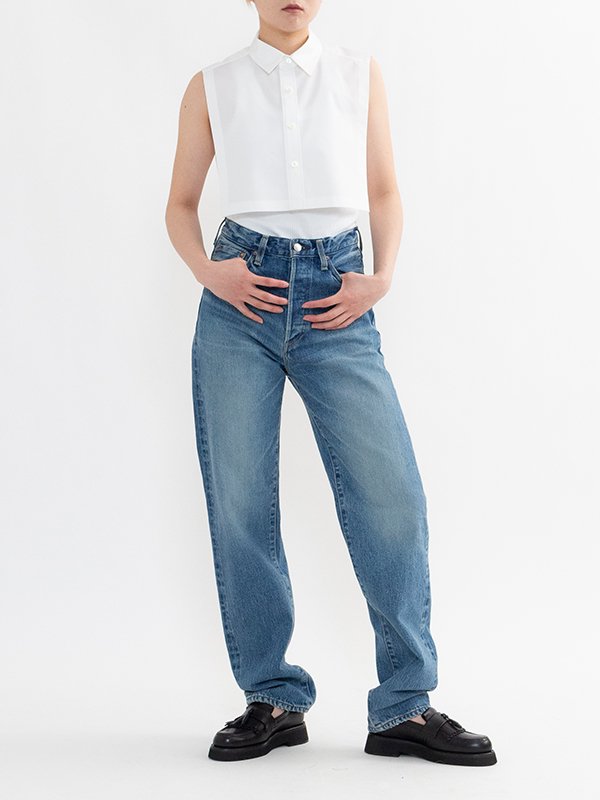 T/C REGULAR COLLAR CROPPED TOP-レギュラーカラークロップ