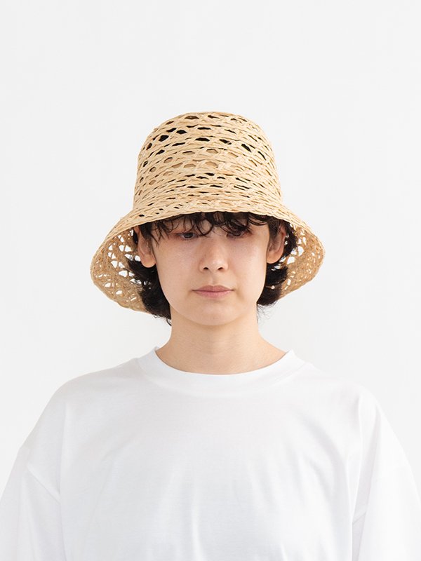 Raffia honeycomb braid bucket hat-ラフィアハニカムブレード