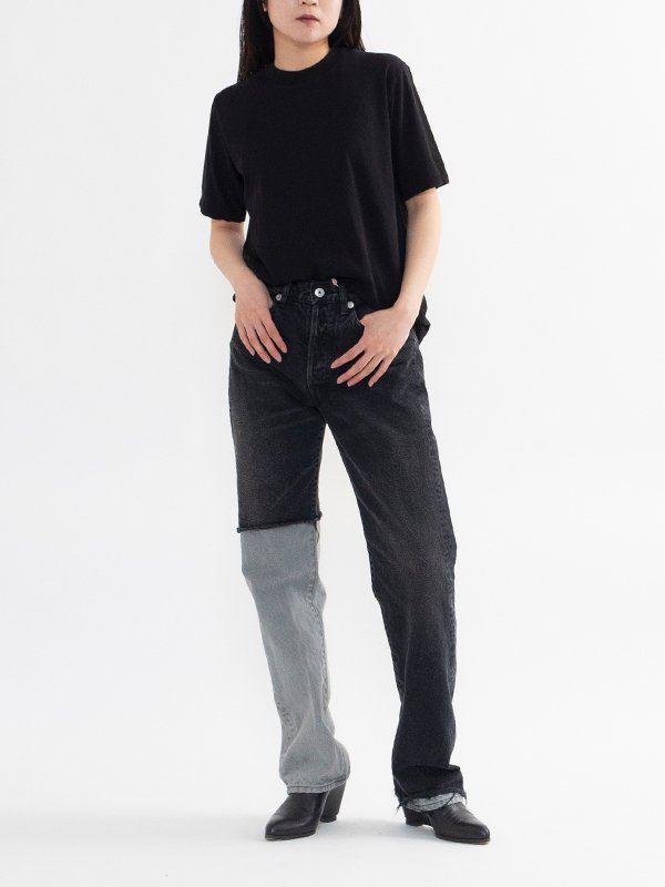 INSCRIRE/アンスクリア】Straight Layered Denim/ストレート
